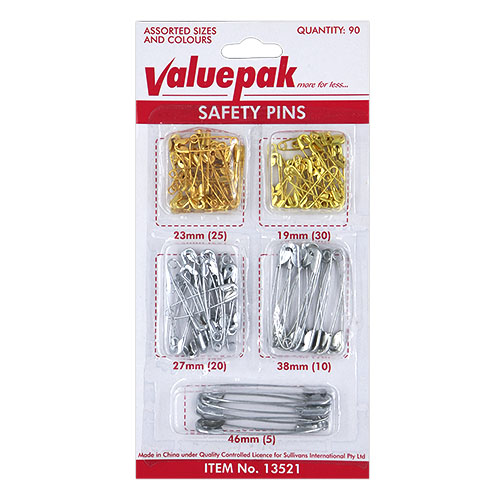 White Safety Pins Standard Shape 19mm – Bags And Tags Australia