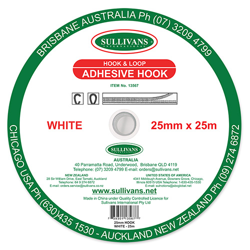 Sullivans Hook & Eye Tape Single Row, White- 30 mm – Lincraft
