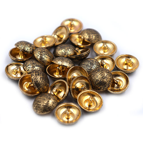 Furry Pom Pom Buttons With Golden Metal Shank Back 14mm Lots of