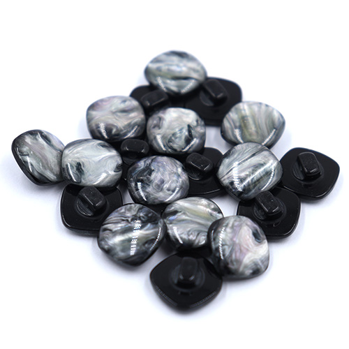 Black And Grey Marble Shank Button 23mm