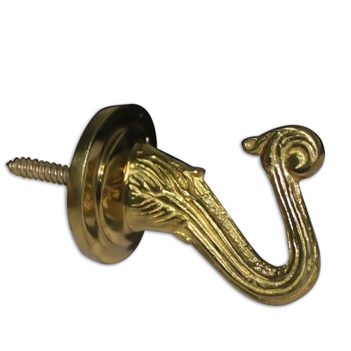Brass Tieback Hook - 40mm Length - Curtain Tieback Accessory