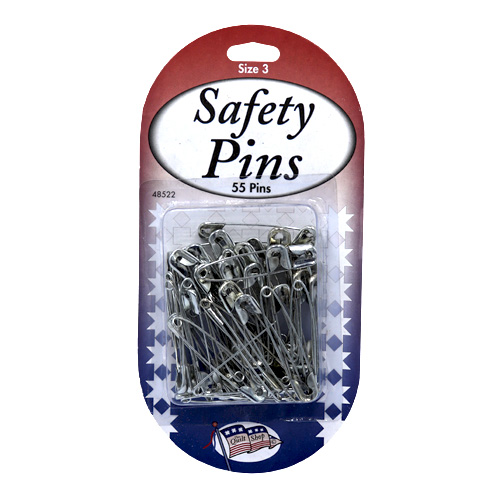 Quilters Curved Safety Pins for Quilting & Basting in 3 Sizes Small to Large