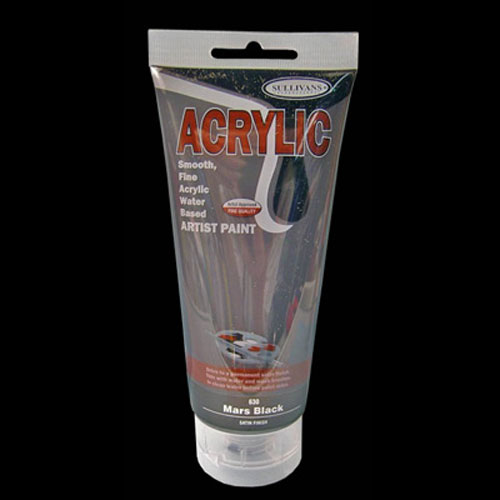 Reeves Acrylic Paint Mars Black, tube 200 ml, Reeves acrylic paint