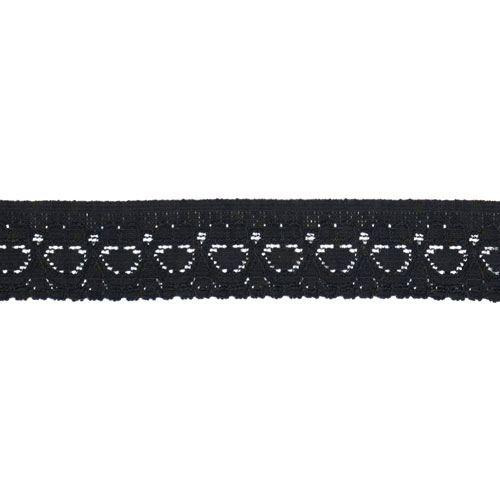 1 m elastic lace border - Stephanoise-Mediac - 55 mm wide - black